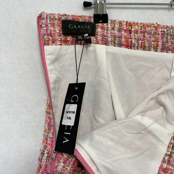 Gracia Tweed Sequin Ruffle Skirt Women's XL NWT - Picture 5 of 11